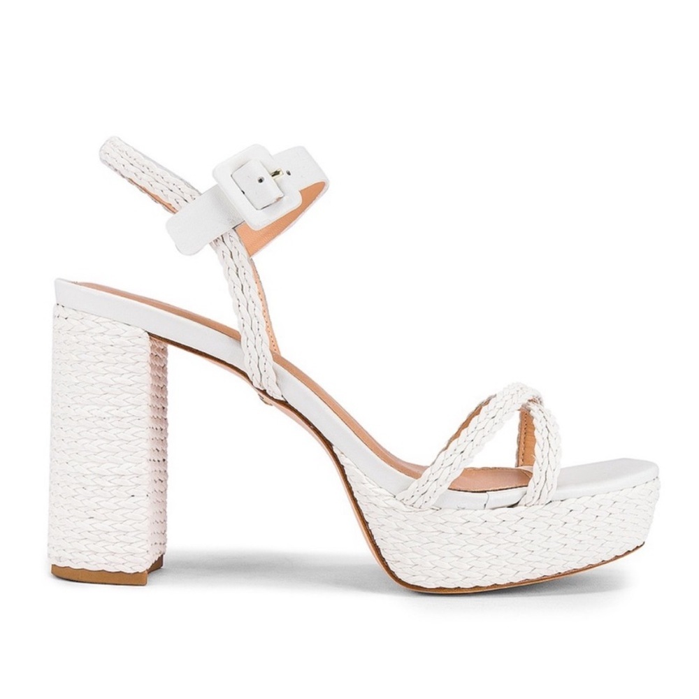 RAYE x Revolve Camilla Platform Braided Heel in White